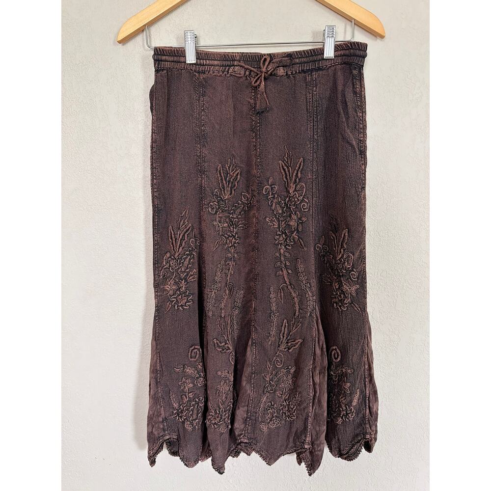 Urban Tribe Vintage Boho Western Brown Skirt SZ S